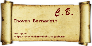 Chovan Bernadett névjegykártya